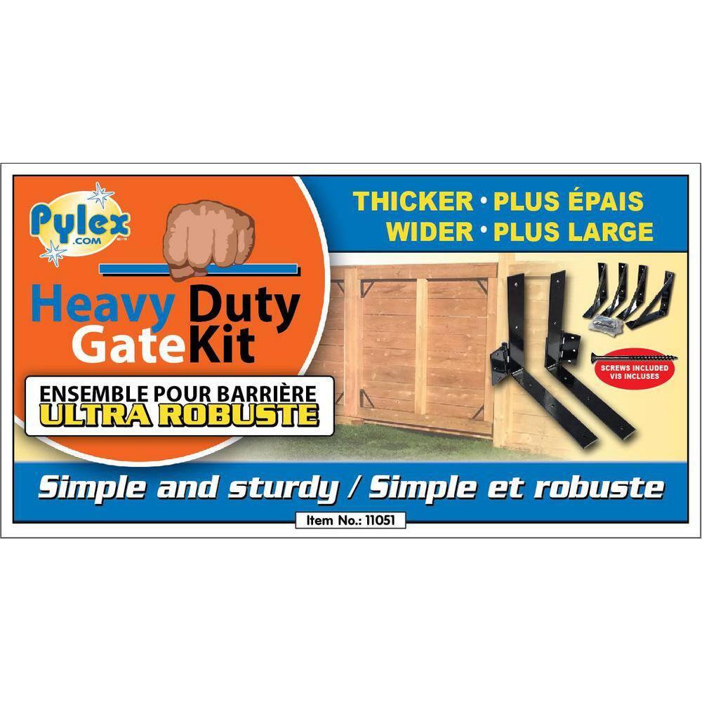 Pylex Heavy-Duty Steel Dog Gate Kit, Black, 72" W x 72" H