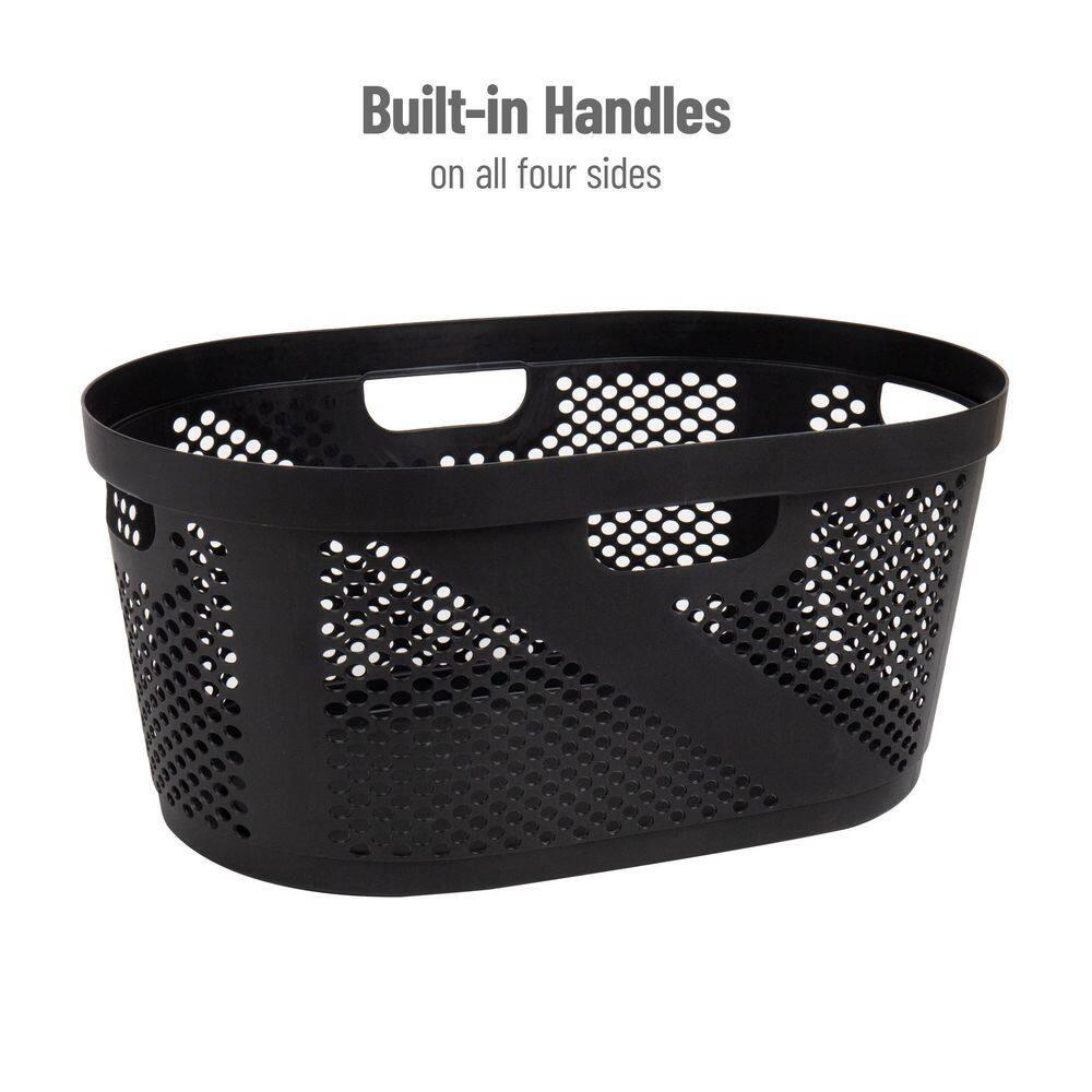 Mind Reader Mind Reader 40L Laundry Basket, Clothes Hamper, Ventilated, Plastic, 23"L x 14.5"W x 10.5"H, 2 Pack (Set of 2)