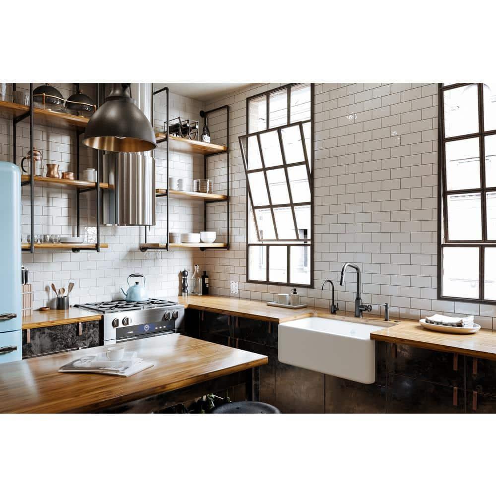 Shaws 30" Single Bowl Farmhouse Apron Front Fireclay Kitchen Sink