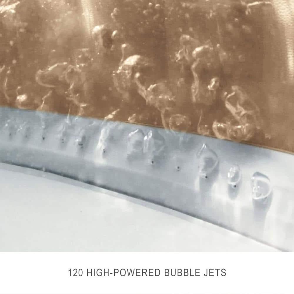 INTEX 28425EP PureSpa Bubble Massage Spa Set: Includes Energy Efficient Spa Cover – 120 Bubble Jets – 4 Person Capacity – 77" x 28"