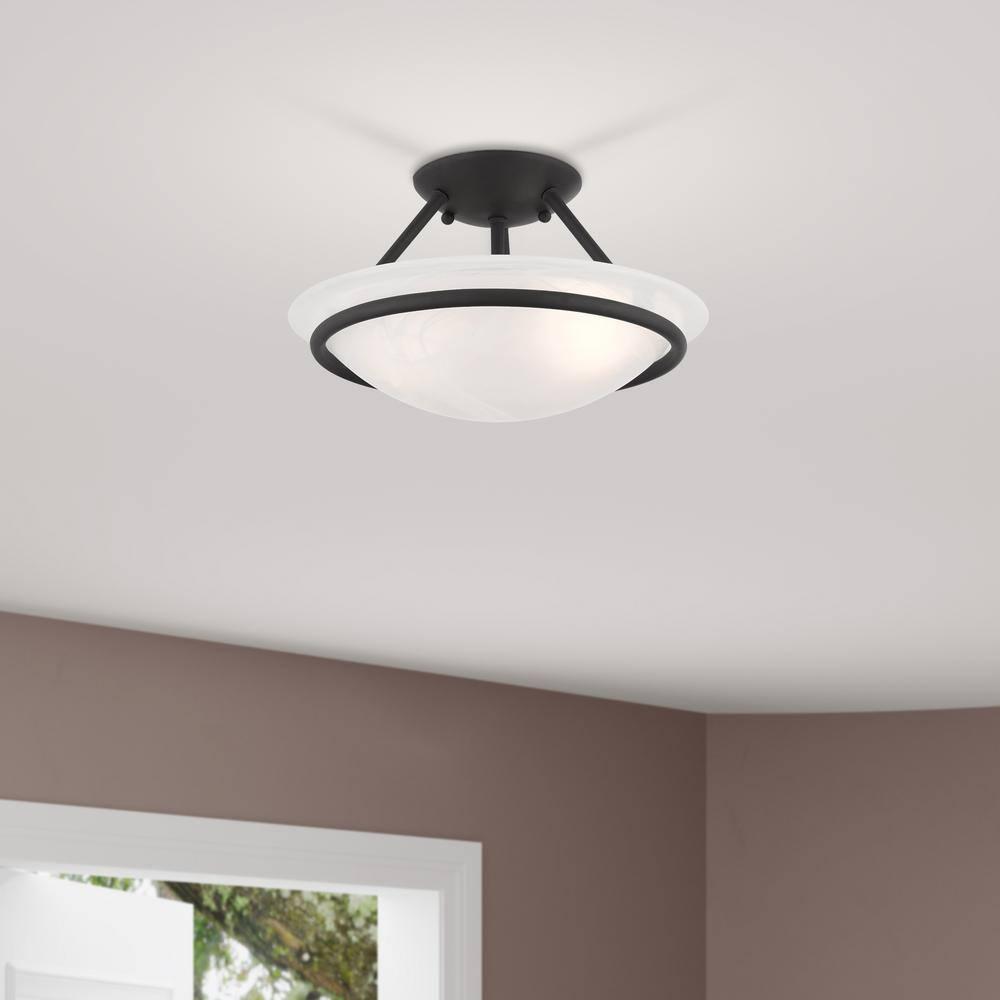 Livex Lighting Newburgh 2 - Light Semi-Flush Mount in  Black