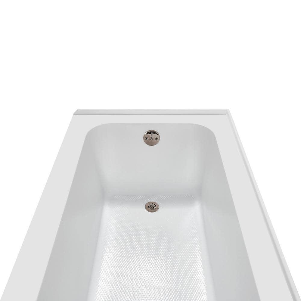 Streamline 60 in. x 30 in. Acrylic Left-Hand Drain Alcove Bathtub in Glossy White With External Drain