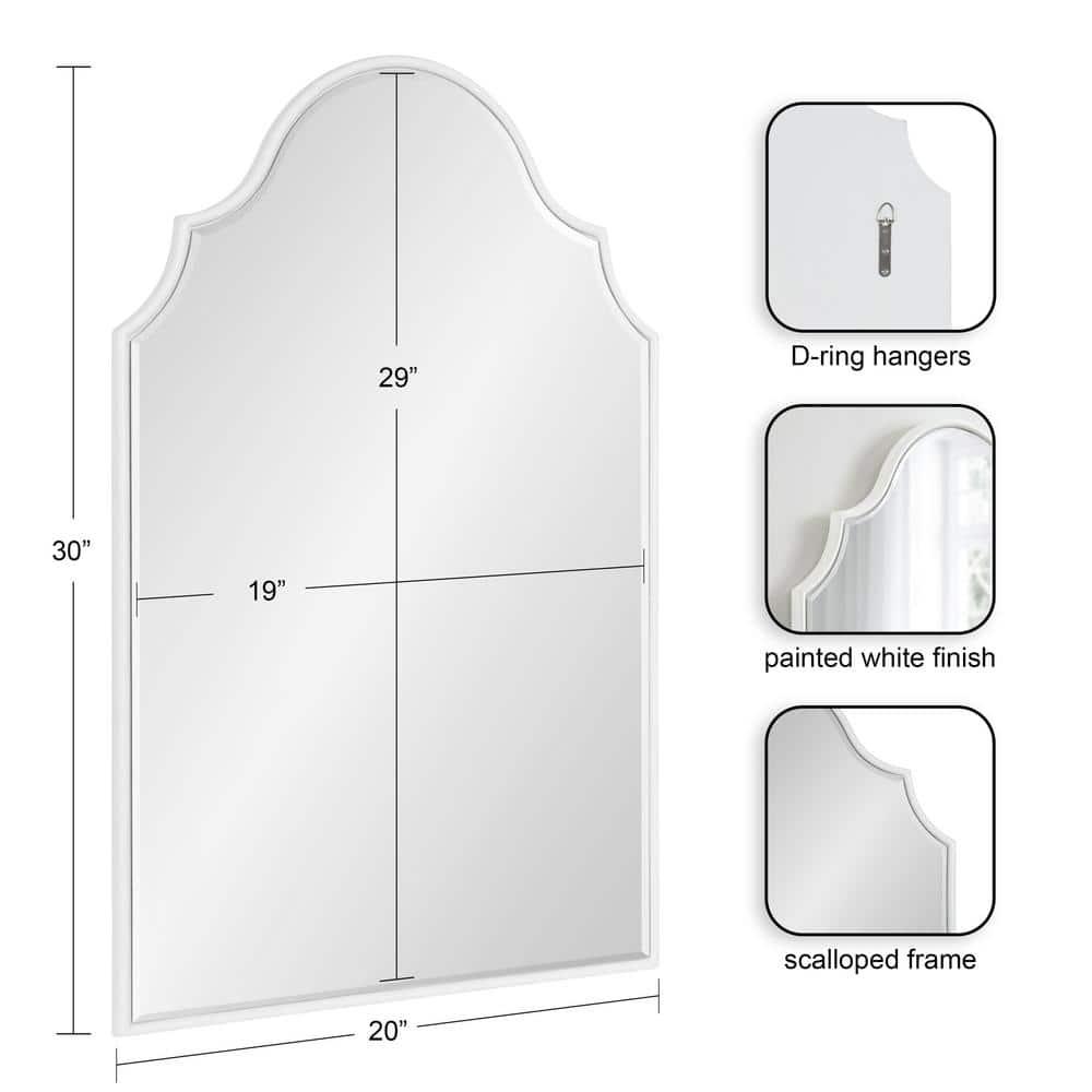 Kate and Laurel Leanna Framed Arch Wall Mirror, 20x30, White
