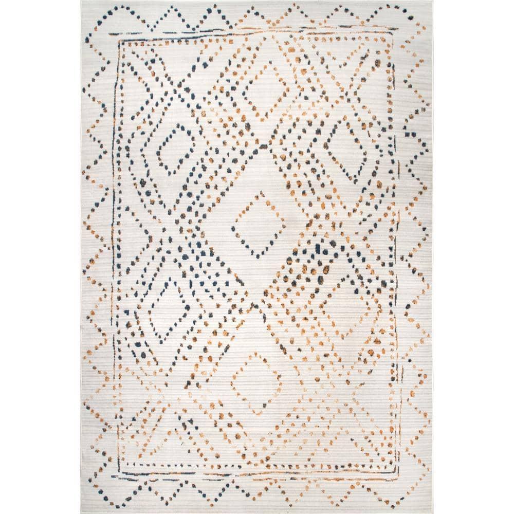 Nuloom Mila Moroccan 8x10 Indoor Area Rug for Living Room Bedroom Dining Room Kitchen, Beige/Ivory