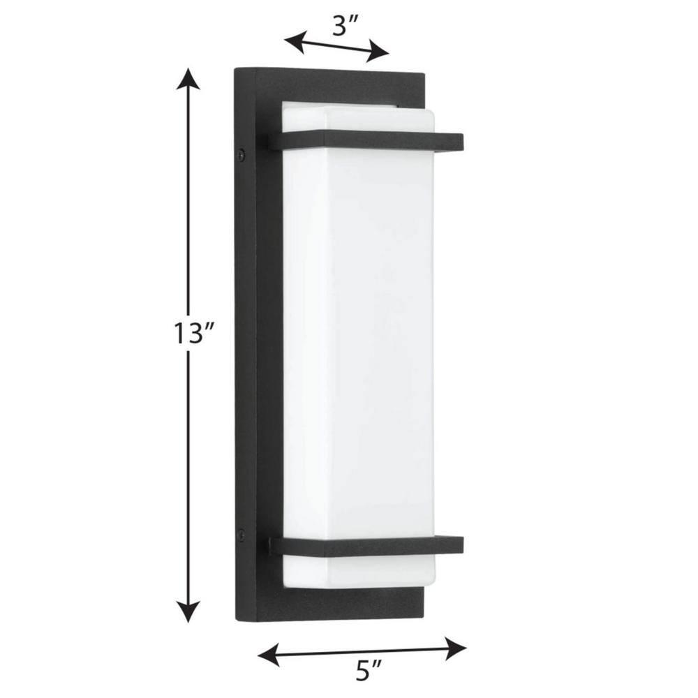 Progress Lighting Z-1080 LED Outdoor Sconce, 1 Light, Wall Light, Black Finish, Acrylic Shade