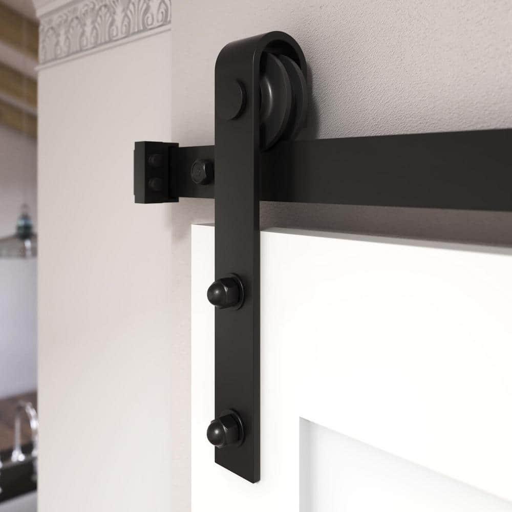 EightDoors 72-in. Matte Black Barn Door Hardware Kit