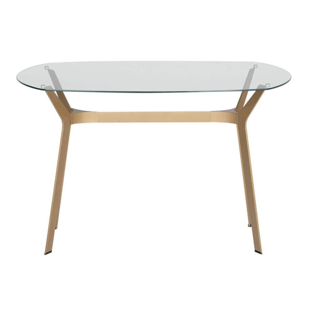 Fleischmanns Oval Glass Top Metal Base Writing Desk