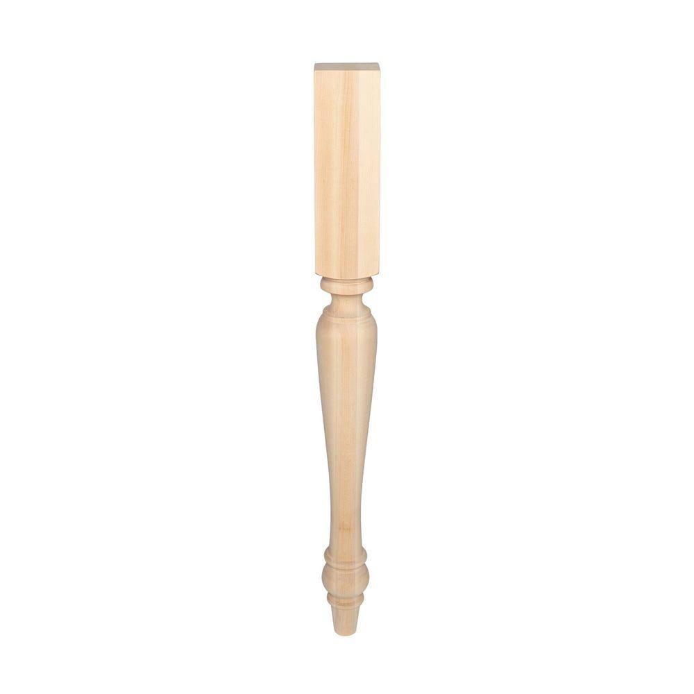 Darby Home Co 35-1/4in H x 3-1/2in Square Solid Wood Iroh Island Leg