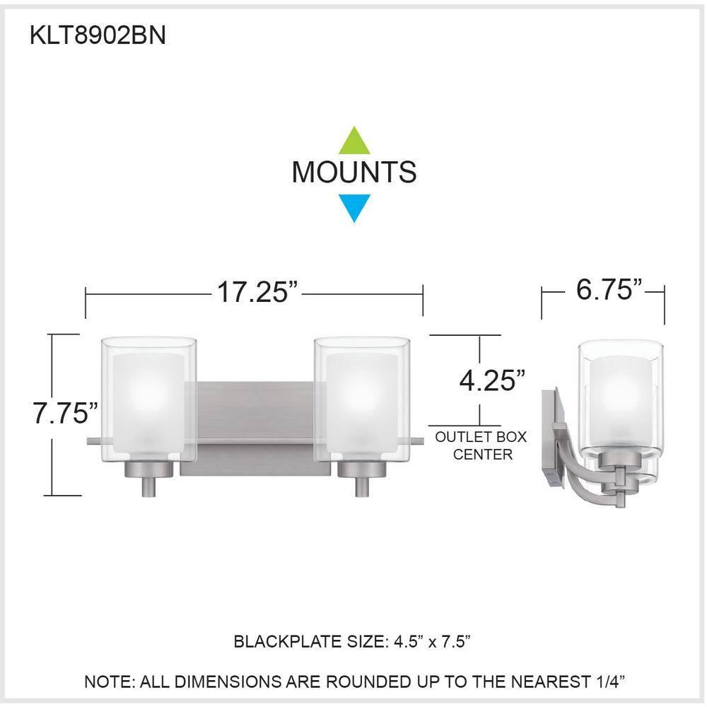 Mercer41 Roseville 2 - Light Dimmable Vanity Light