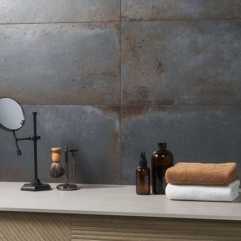 Angela Harris Fuller 12" x 24" Matte Cement Look Porcelain Wall & Floor Tile (11.62 Sq. Ft. / Case)