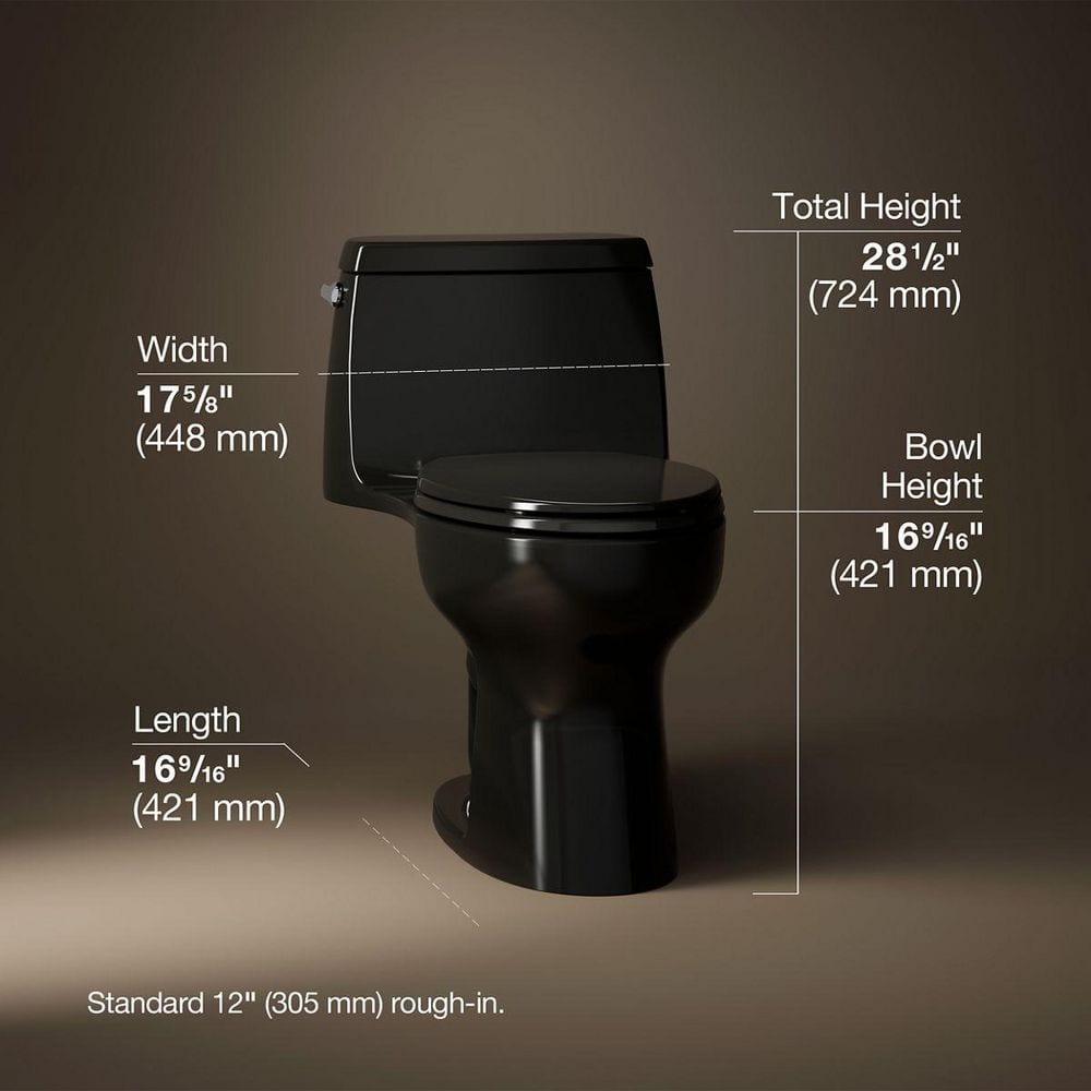 Santa Rosa Comfort Height One-Piece Compact Elongated 1.28 Gpf Toilet With Revolution 360 Swirl Flushing Technology