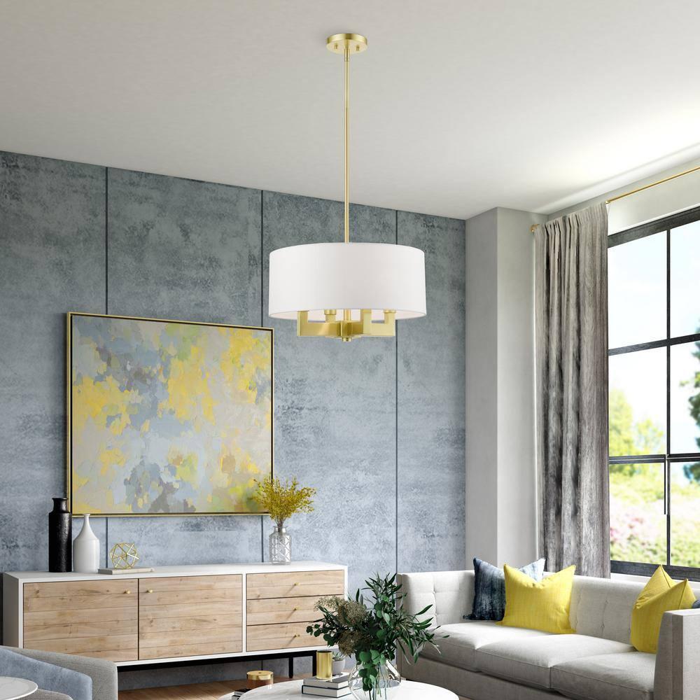 Livex Lighting Cresthaven 4 - Light Chandelier in  Satin Brass