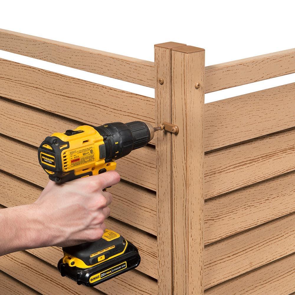 Enclo 44in H x 36in W (2 Panels) No Dig Enclo Waverly Vinyl Privacy Screen, Outdoor Privacy Screen Panels, Trash Can Enclosure, Air Conditioner & Pool Equipment Enclosure