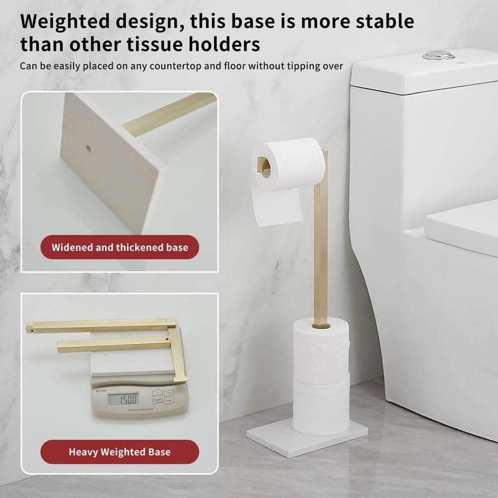 Free Standing Toilet Paper Holder with Weighted Base