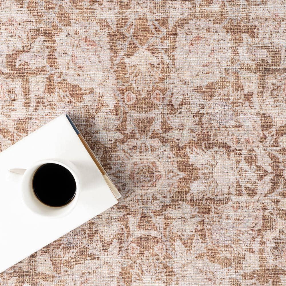 Nuloom Hillstone Collection Glenette Traditional Vintage Medallion Area Rug, 10' x 13', Ivory