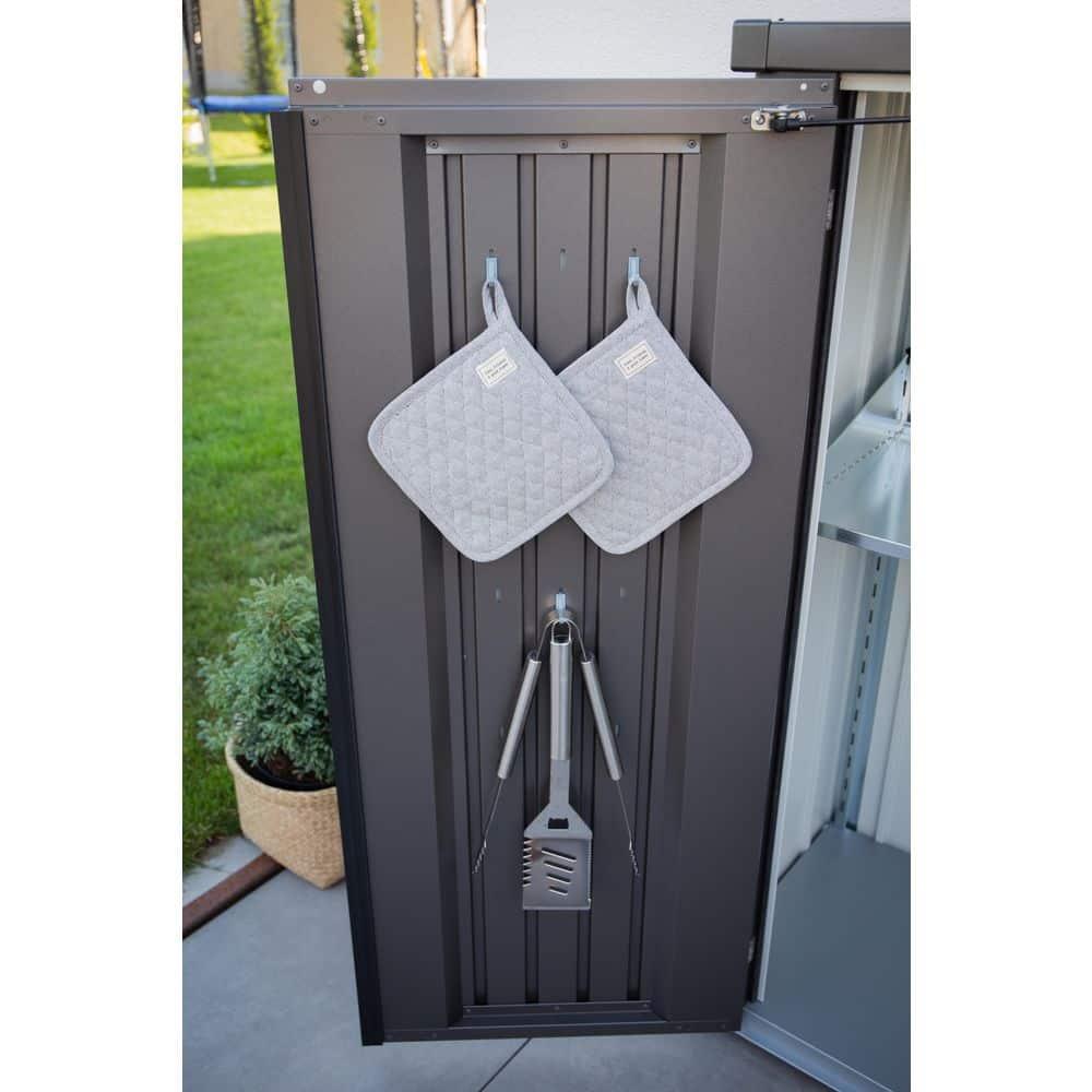 Biohort Biohort Romeo 4 ft. 3 in. W Metal Vertical Tool Shed in Dark Gray