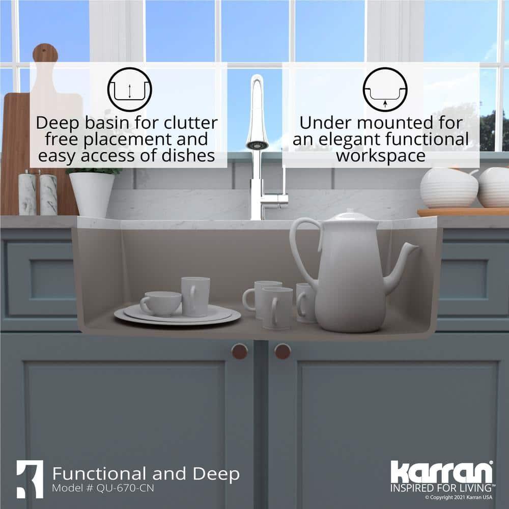 Karran Undermount Quartz Composite 31-3/4'' X 19-1/4'' Single Bowl Kitchen Sink