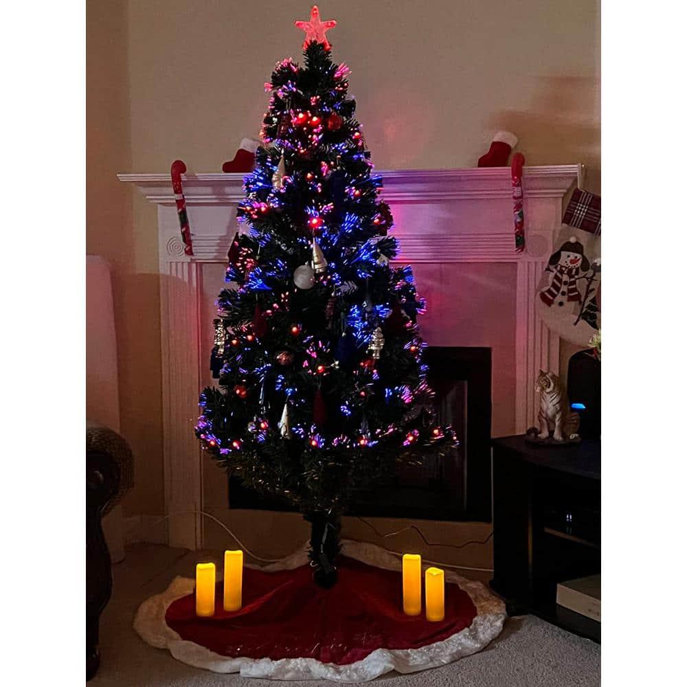 5 ft. White Pre-Lit LED Artificial Christmas Tree with Top Star