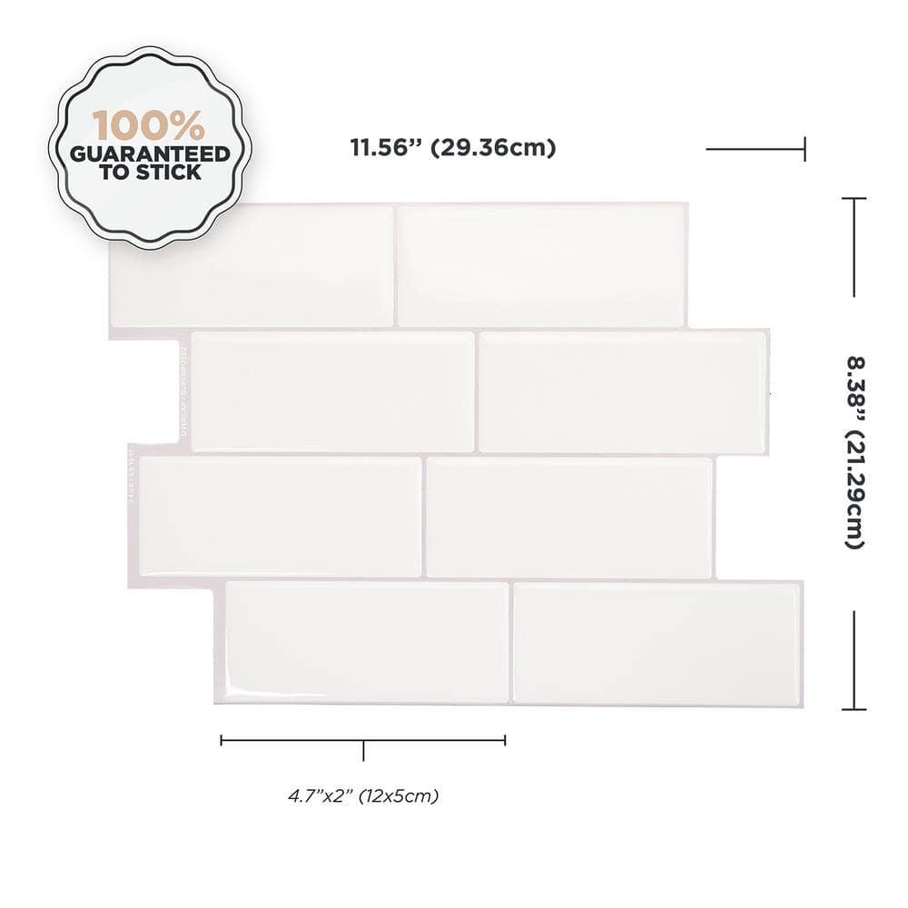 Peel and Stick Gel Backsplash Tile Metro 12'' x 8'' (Set of 4)