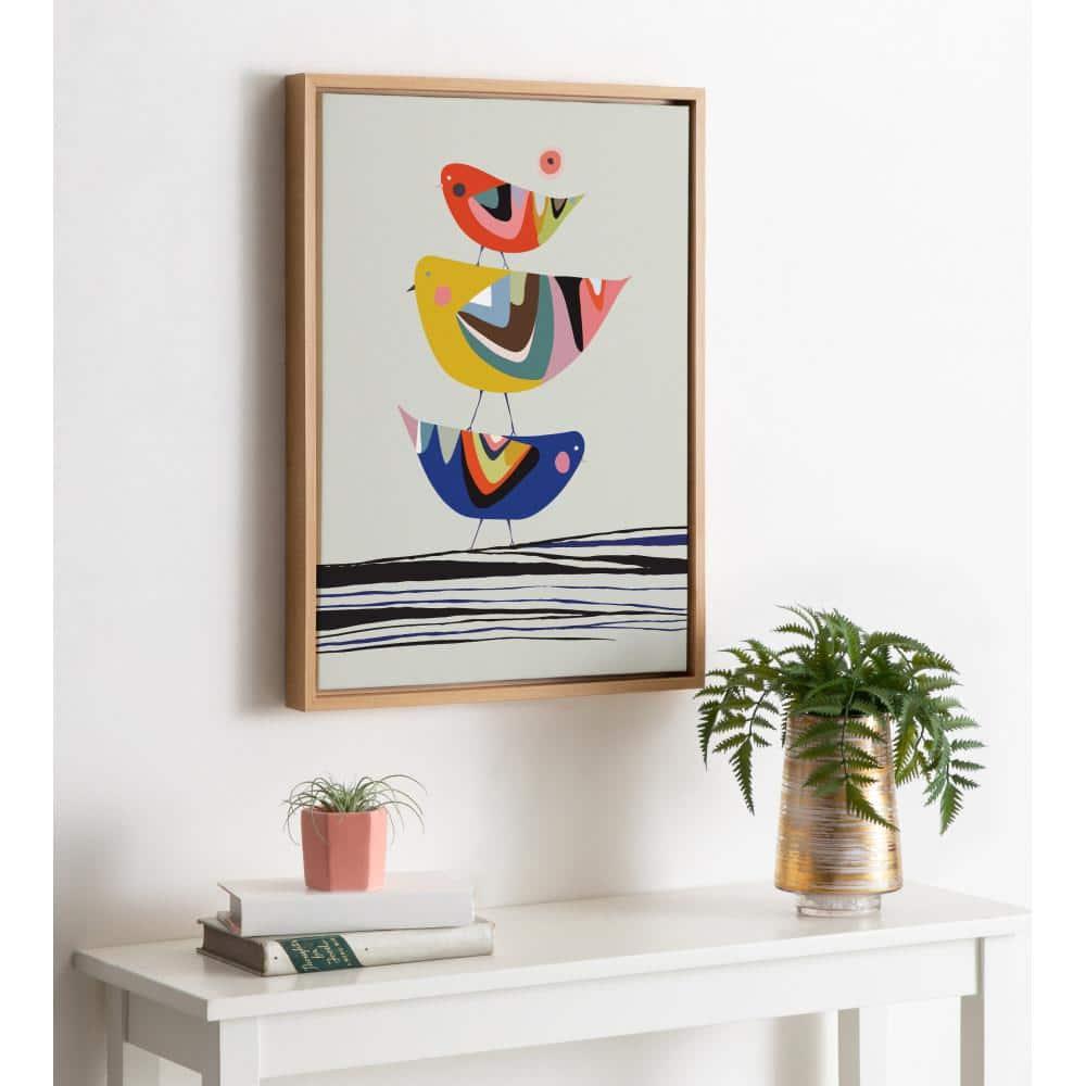 18" x 24" Sylvie The Family Tree By Rachel Lee Framed Wall Canvas Natural: Modern Decor, Animal Subject - Kate & Laurel All Things Decor