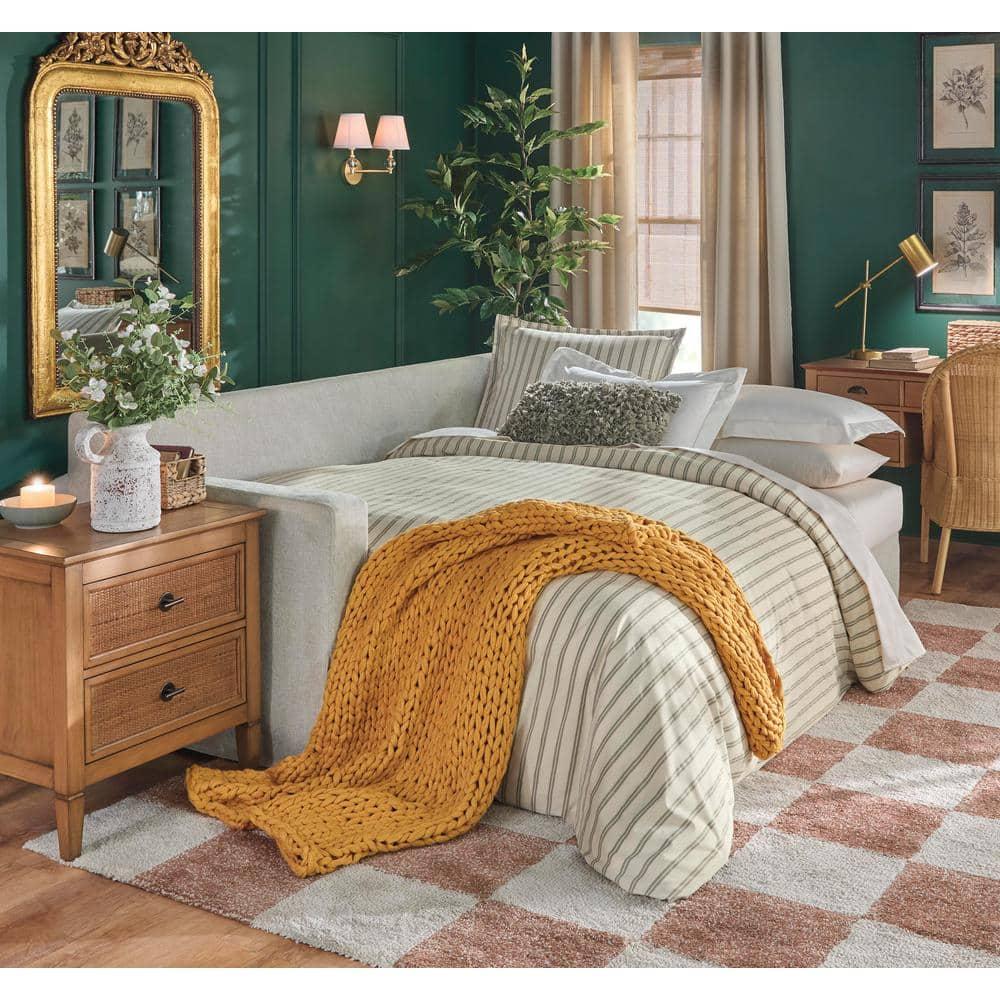 50"x60" Chunky Double Knit Handmade Throw Blanket Yellow - Madison Park: Cozy, Durable, All-Season