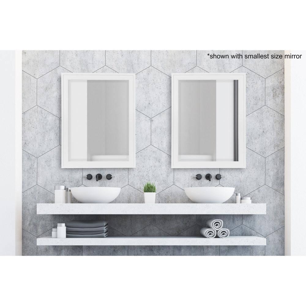 21.5" x 27.5" Bosc Rectangle Wall Mirror White - DesignOvation: Polystyrene Frame, No Assembly Required