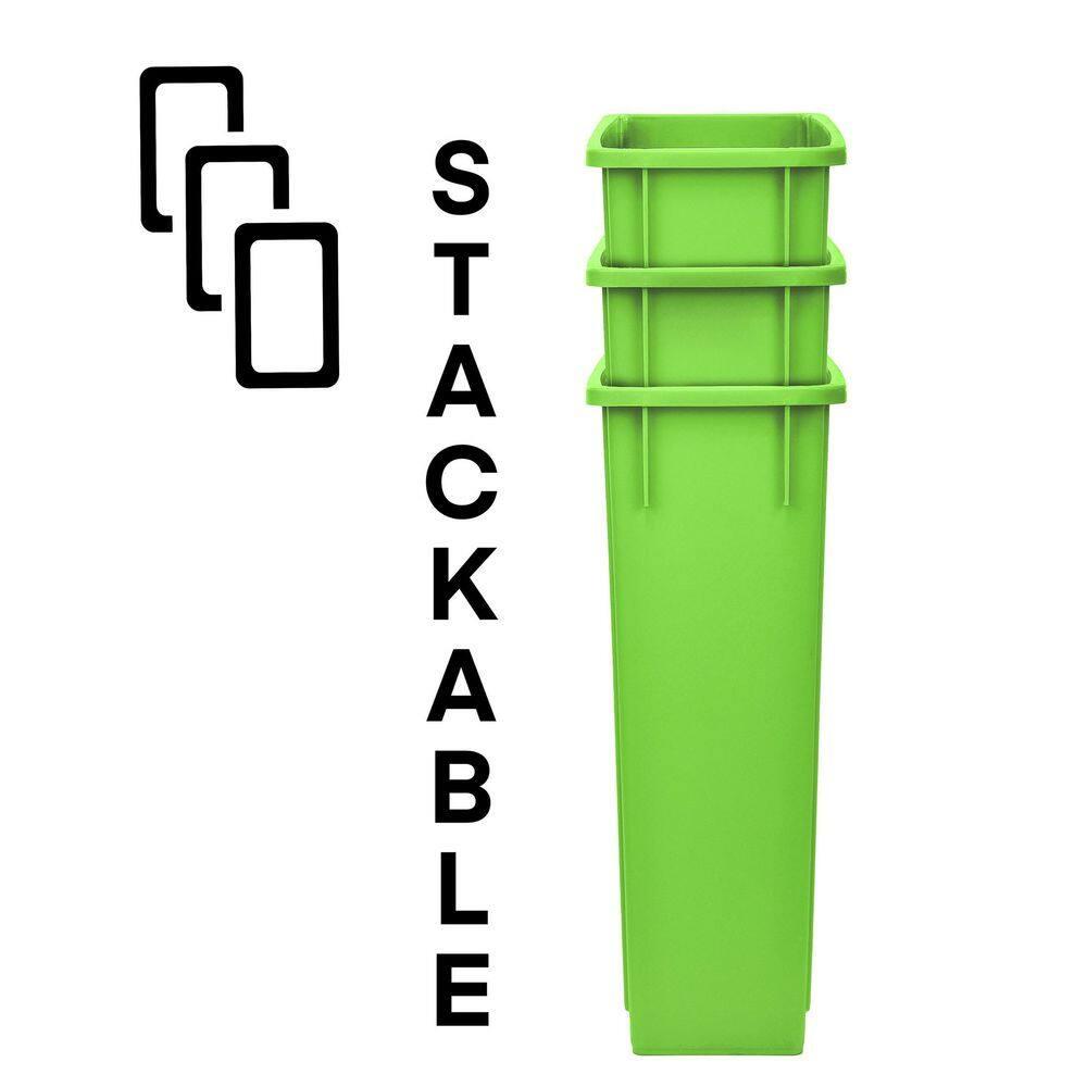 Alpine Industries Polypropylene Commercial Indoor Trash Can with Swing Lid 23-Gallon Lime Green