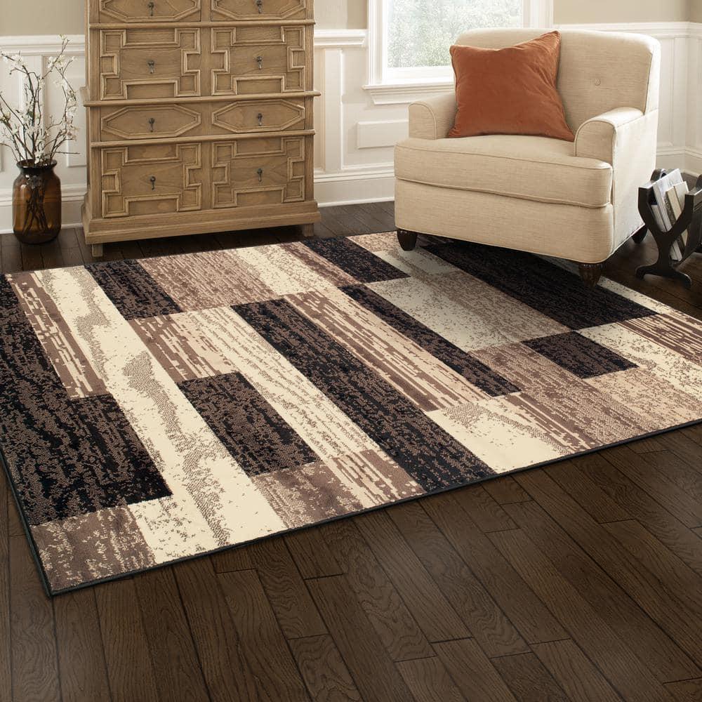 Superior Rockwood Geometric Indoor Area Rug, 6' x 9', Chocolate