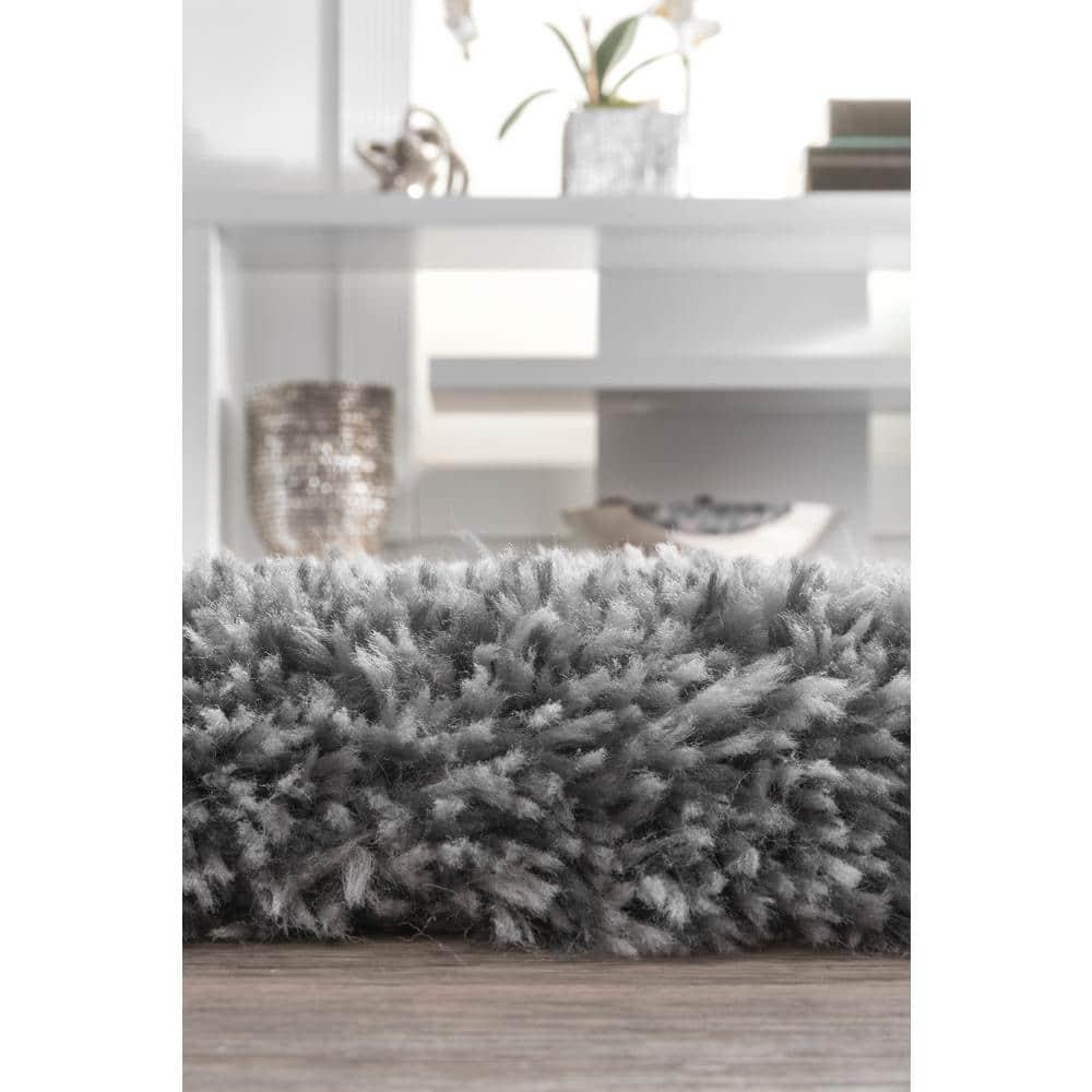 3'x5' Hand Tufted Kristan Shag Area Rug Gray - nuLOOM: Modern High Pile Rectangle, Indoor Polyester Rug