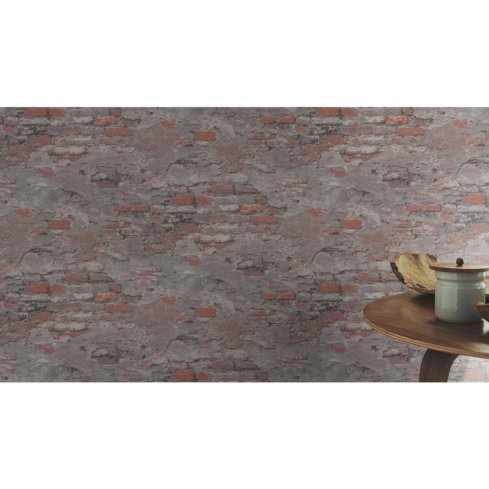 Rasch Templier Off White Distressed Brick Unpasted Non Woven Wallpaper, 20.5-in by 33-ft, 56.4 sq. ft.