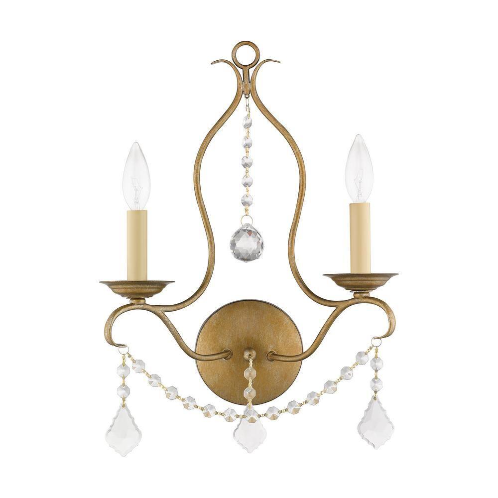 Livex Lighting Chesterfield 2 - Light Wall Light in  Antique Gold Leaf