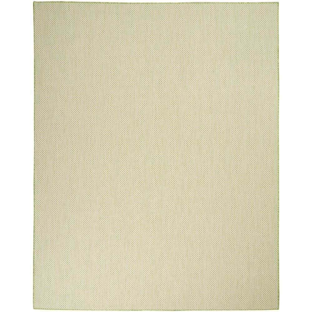 Nourison Courtyard 9' x 12' Ivory Green All-over design Indoor/Outdoor Rug