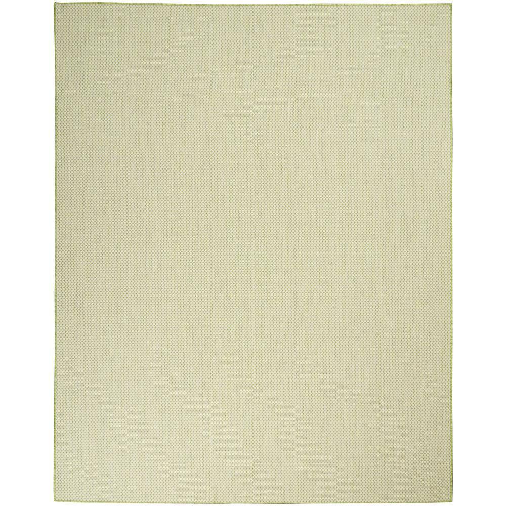 Nourison Courtyard 9' x 12' Ivory Green All-over design Indoor/Outdoor Rug