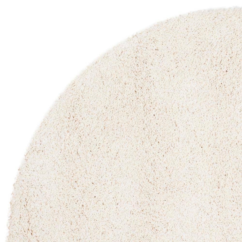 Milan Shag SG180 Power Loomed Indoor Area Rug - Ivory - 5'1" Round - Safavieh