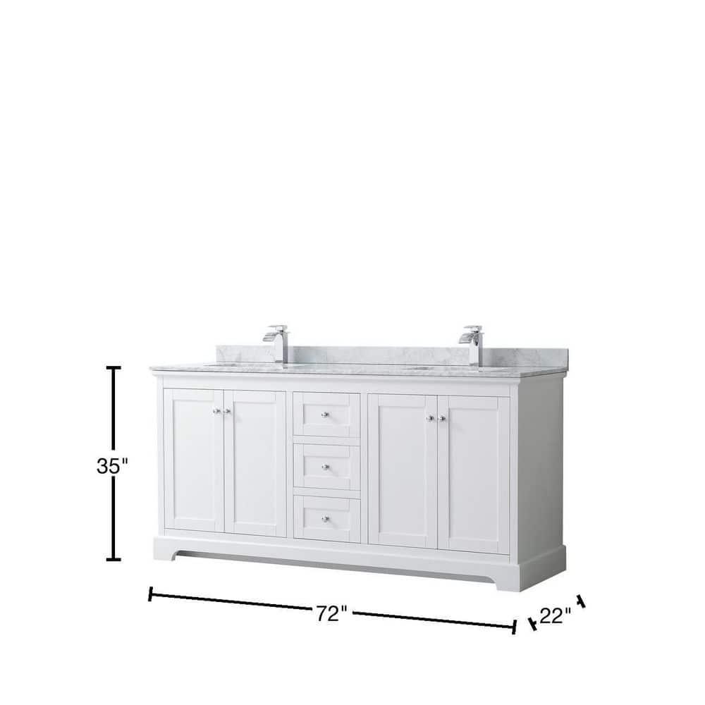 Avery 72'' Double Bathroom Vanity with Stone Top