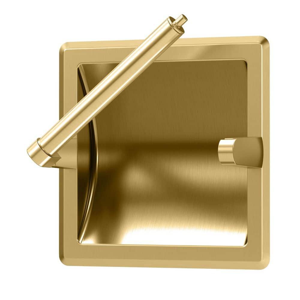 Wall Mounted Recessed Toilet Paper Holder | Pivoting Toilet Paper Roll Holder | Hotel Style In Wall Toilet Paper Holder for Regular Roll