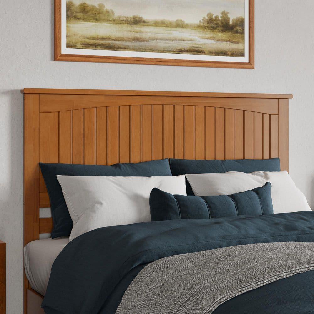 AFI Naples Queen Solid Wood Low Profile Platform Bed with Matching Footboard, Light Toffee