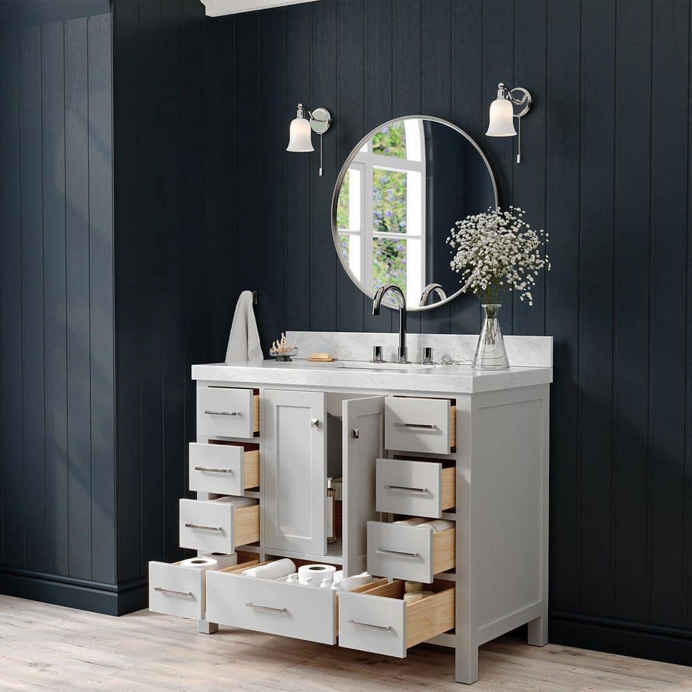Cambridge 42'' Single Bathroom Vanity with Carrara Marble Top