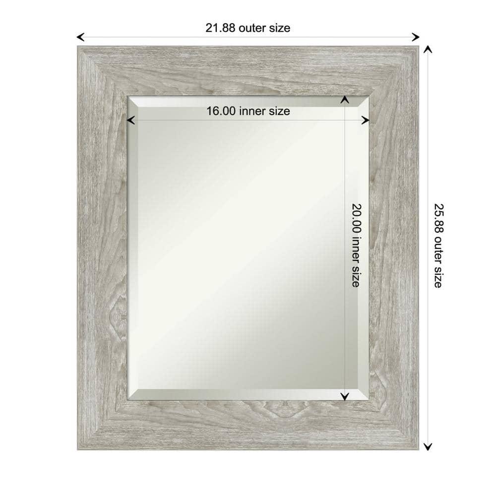 22" x 26" Dove Graywash Framed Bathroom Vanity Wall Mirror - Amanti Art: Modern, Beveled, Wood Frame