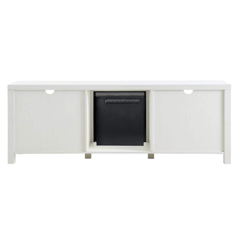 Gracie Oaks Industrial 70" tv stand with fireplace for 80" TVs, media center, tv console