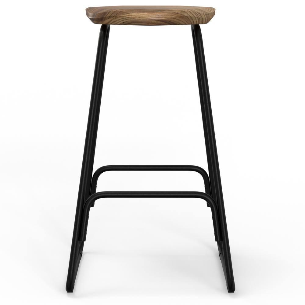 Orson Industrial Metal Saddle Counter Height Stool (Set of 2) in Natural