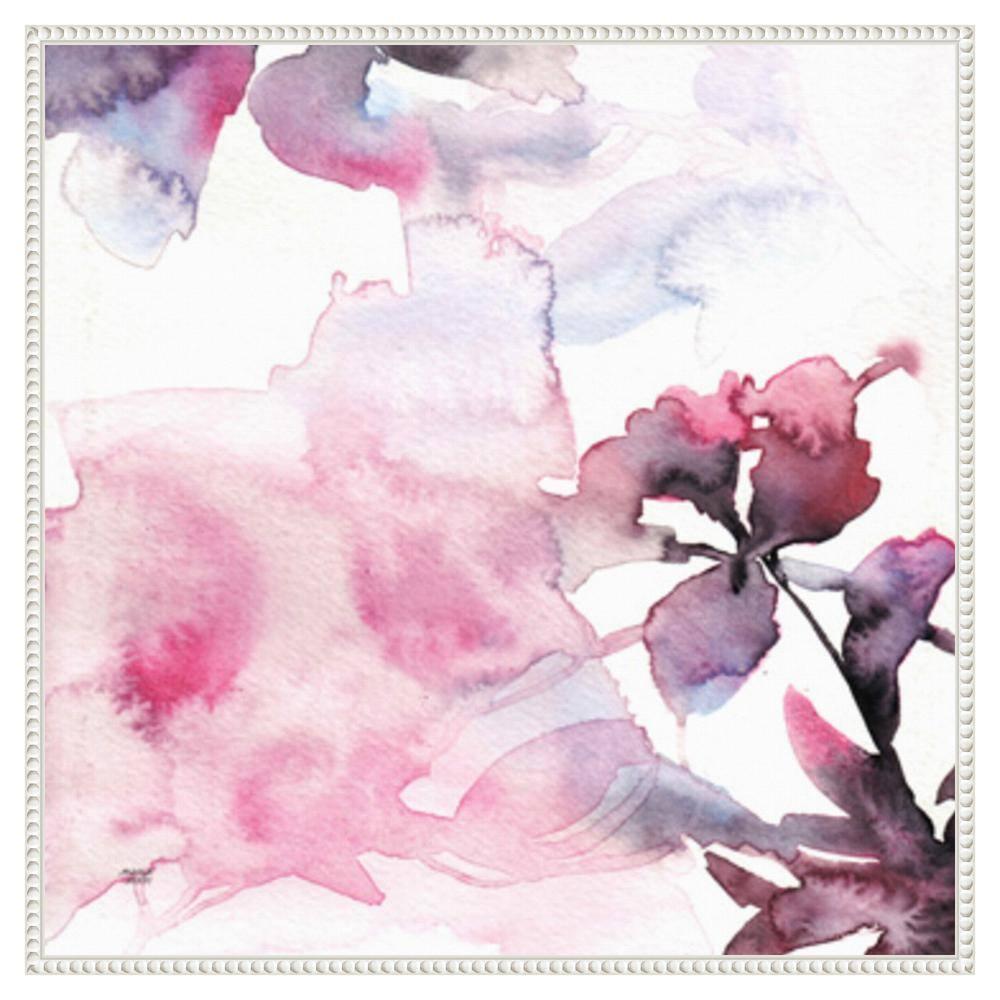 Amanti Art 30"x30" Watercolor Floral Pink Purple Trio II by Andrea Bijou Framed Canvas Wall Art Print