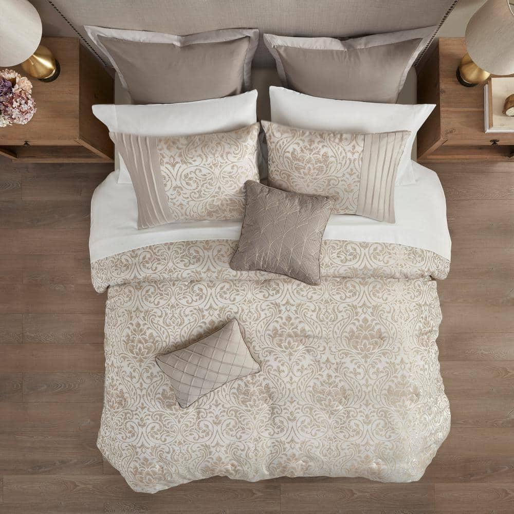 Madison Park Emilia 12 Piece Jacquard Comforter Set with Bed Sheets