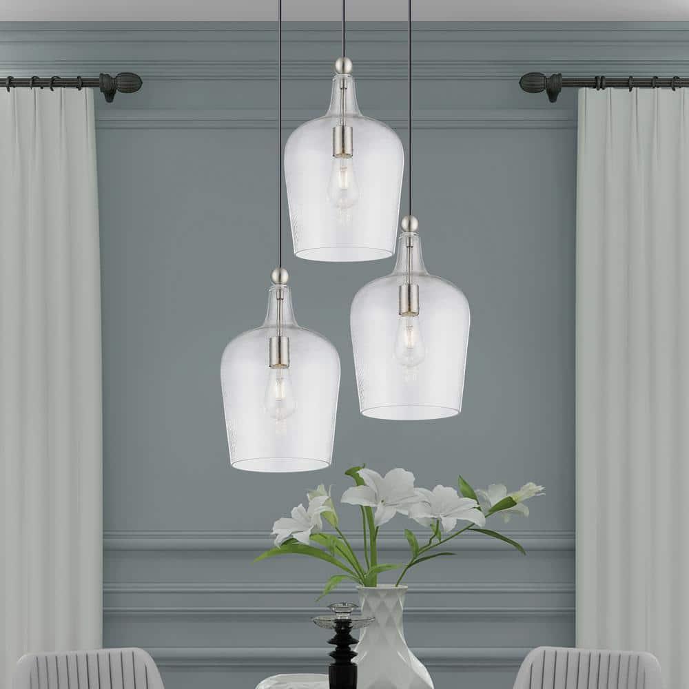 Livex Lighting Art Glass 1 - Light Pendant in  Brushed Nickel