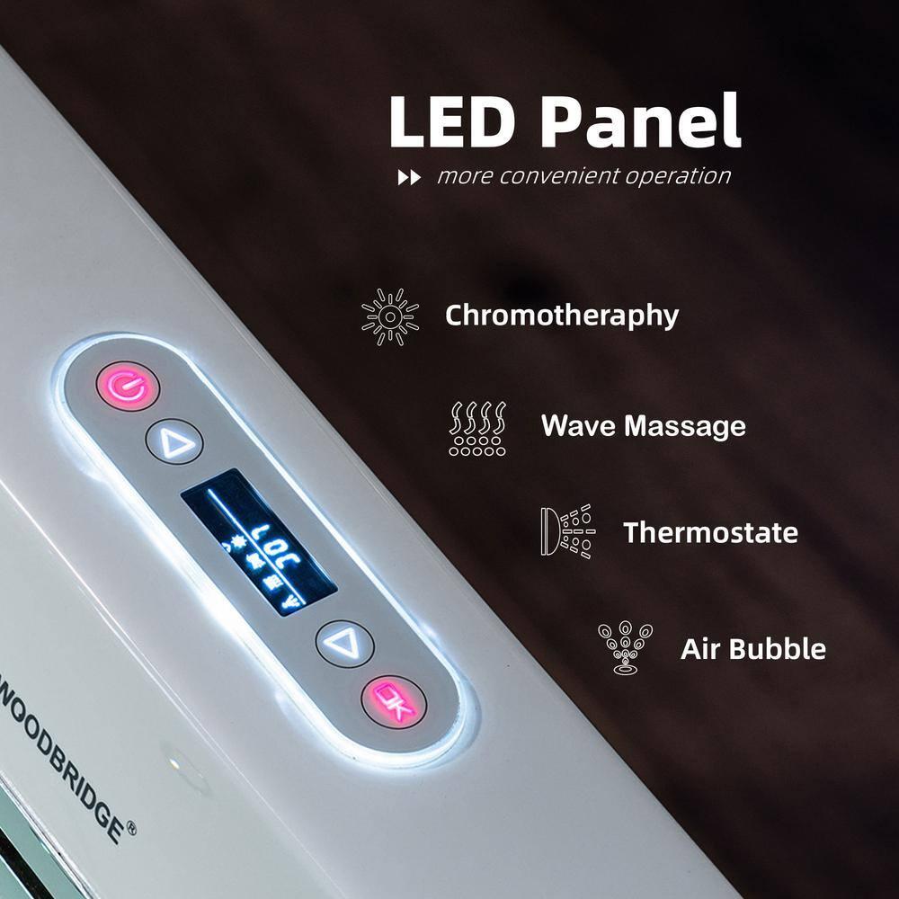 72" x 35.4" Whirlpool and Air Bath Heated Soaking Combination Tub with Tub Filler