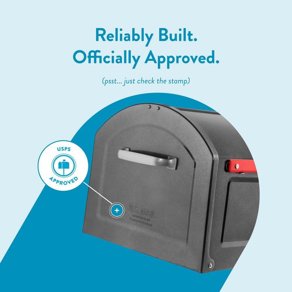 Architectural Mailboxes Centennial Post Mount Galvanized Steel Post Mount Pewter Mailbox