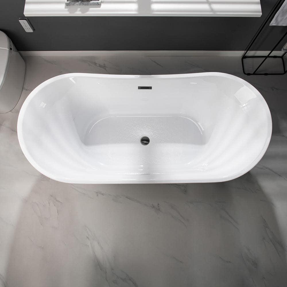 Freestanding Soaking Acrylic Curved Design Bathtub