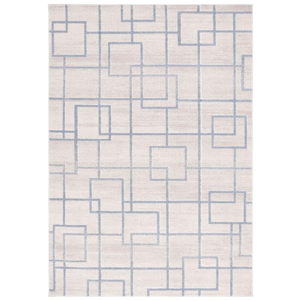 SAFAVIEH Blair Parker Geometric Machine Washable Area Rug, 8' x 10', Beige/Grey