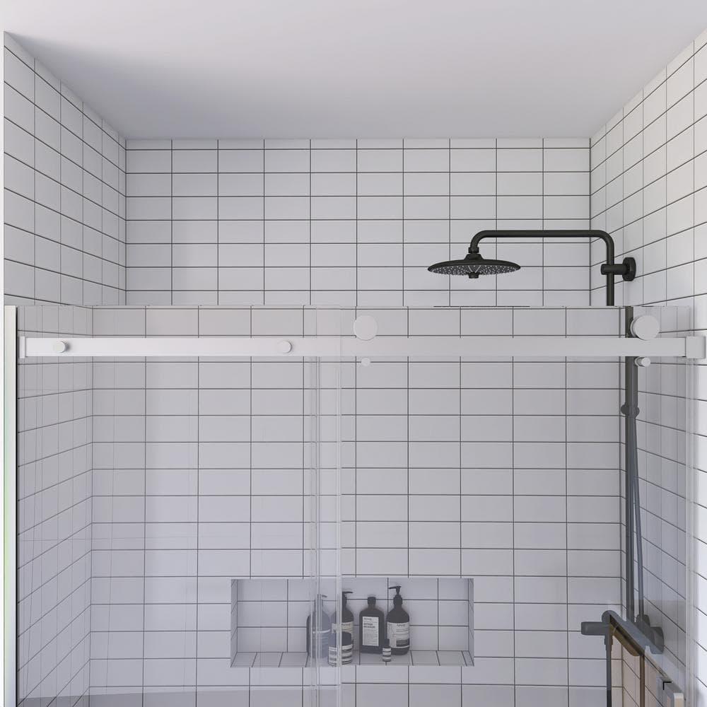 56"-60 ‘W x 75’ Aluminum Framed Single Slide Design Shower Door