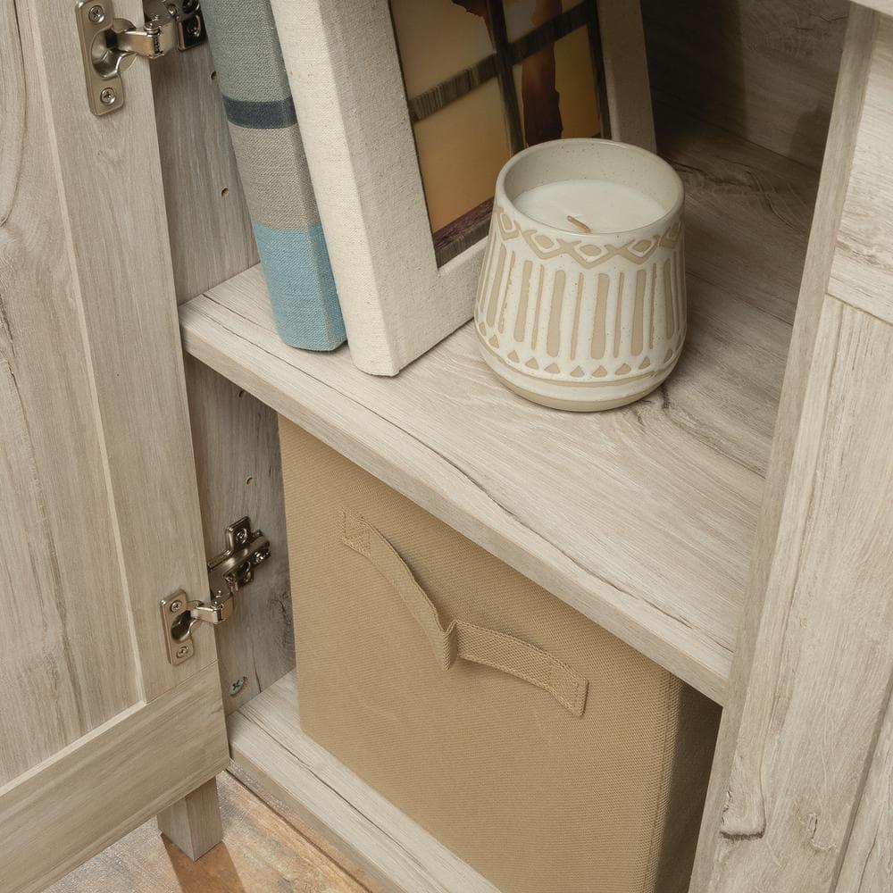 Sauder Horizontal Storage Cabinet with 3 Adjustable drawers Chalk Oak